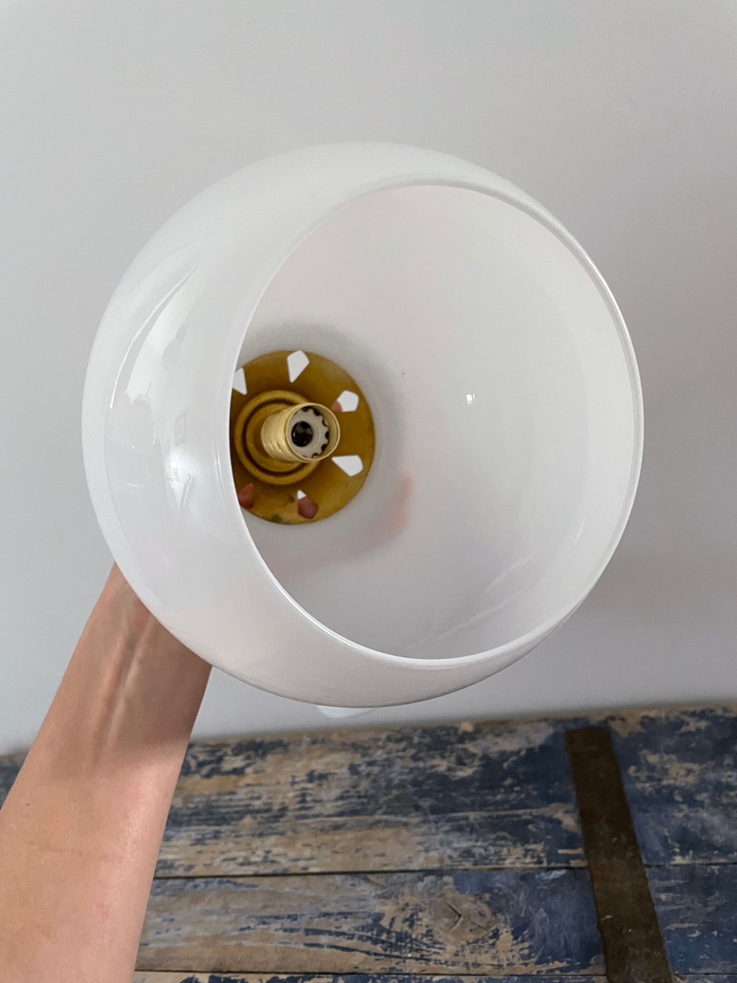 Vintage white opaline wall lamp