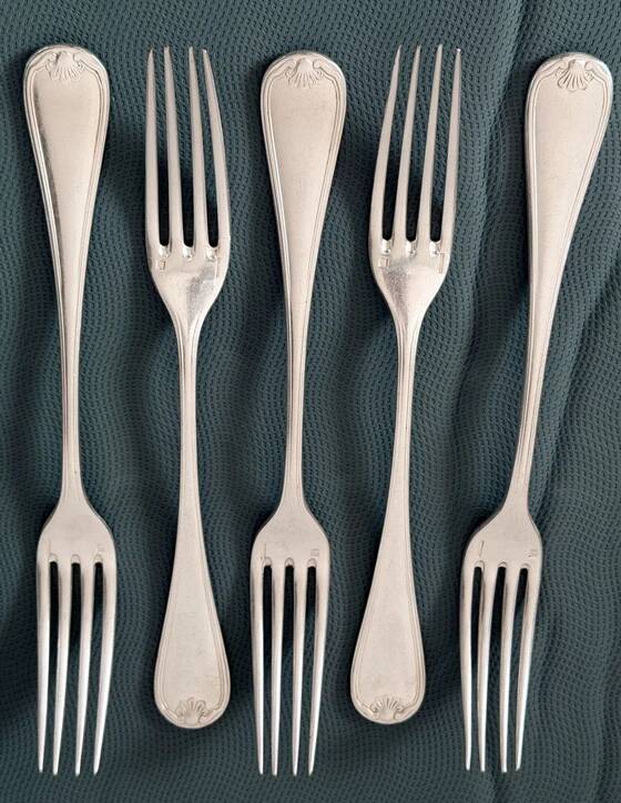 Antique Christofle Marot Bérain cutlery set – Silver-plated metal – 35 pieces for 6 people