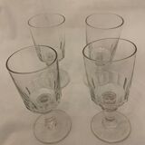 Série de 4 petits verres à pied anciens modèle Mirabeau 1920