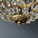 Golden bronze hot air balloon chandelier with glass pendants, mid-20th century.