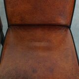 Luxury set of 4 comfortable dining chairs made of sheepskin leather