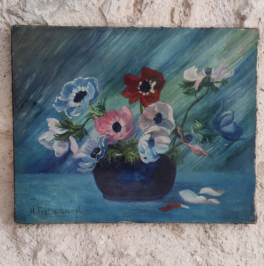 Painting on canvas by H. Fretin-Lunel