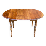 Round extendable dining table Louis Philippe 90cm with an extension.