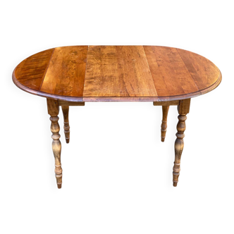 Round extendable dining table Louis Philippe 90cm with an extension.
