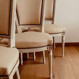 Suite of six 20th century patinated beech chairs
