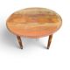 Antique drop-leaf table in wood, with turned legs and castors.