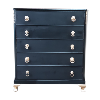 Black gold chest of drawers vintage furniture