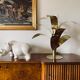 Palm tree brass floor/table lamp, Bottega Gadda Italy, 1960