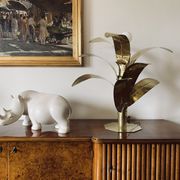 Palm tree brass floor/table lamp, Bottega Gadda Italy, 1960