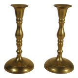 Pair of brass candle holders