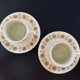 2 Tasses à PDJ avec sous-tasse Apilco an'. 80