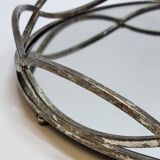 Round Tray In Silver Metal And Mirror