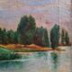 Huile sur toile "Promenade en barque"