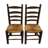 Série de 4 chaises paillées