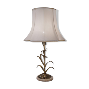 lampe de table Art Nouveau, faune d’étang, bronze doré et albâtre, 1900
