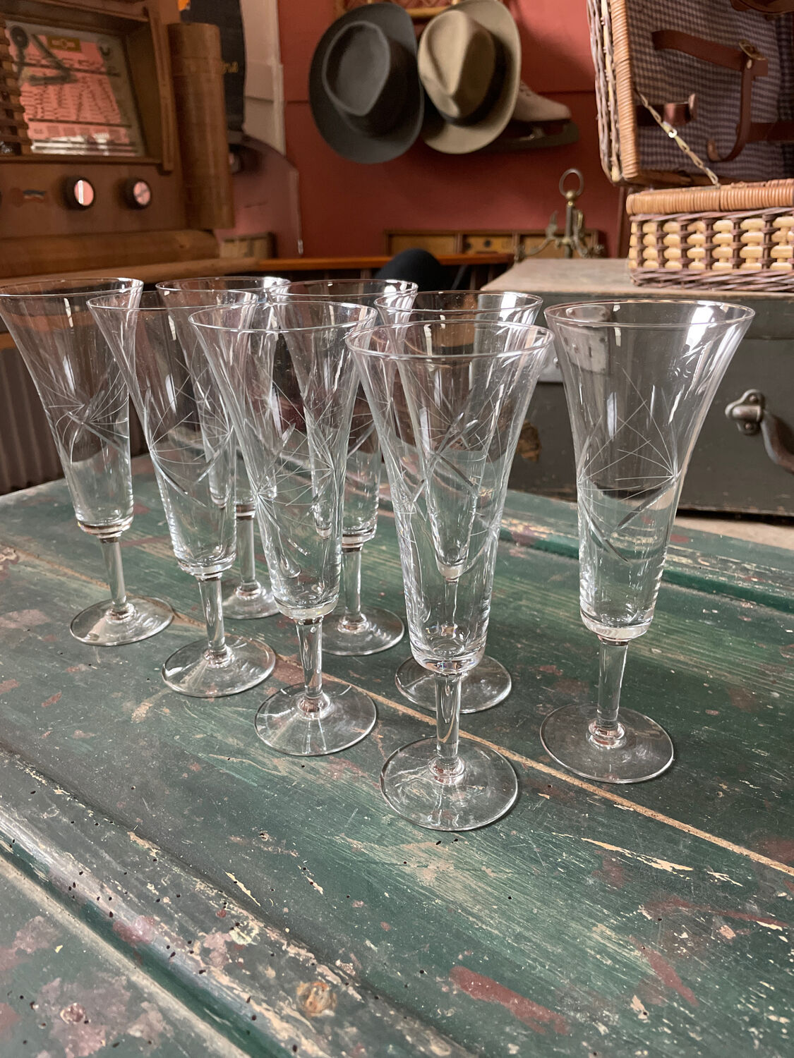 8 champagne flutes RGR
