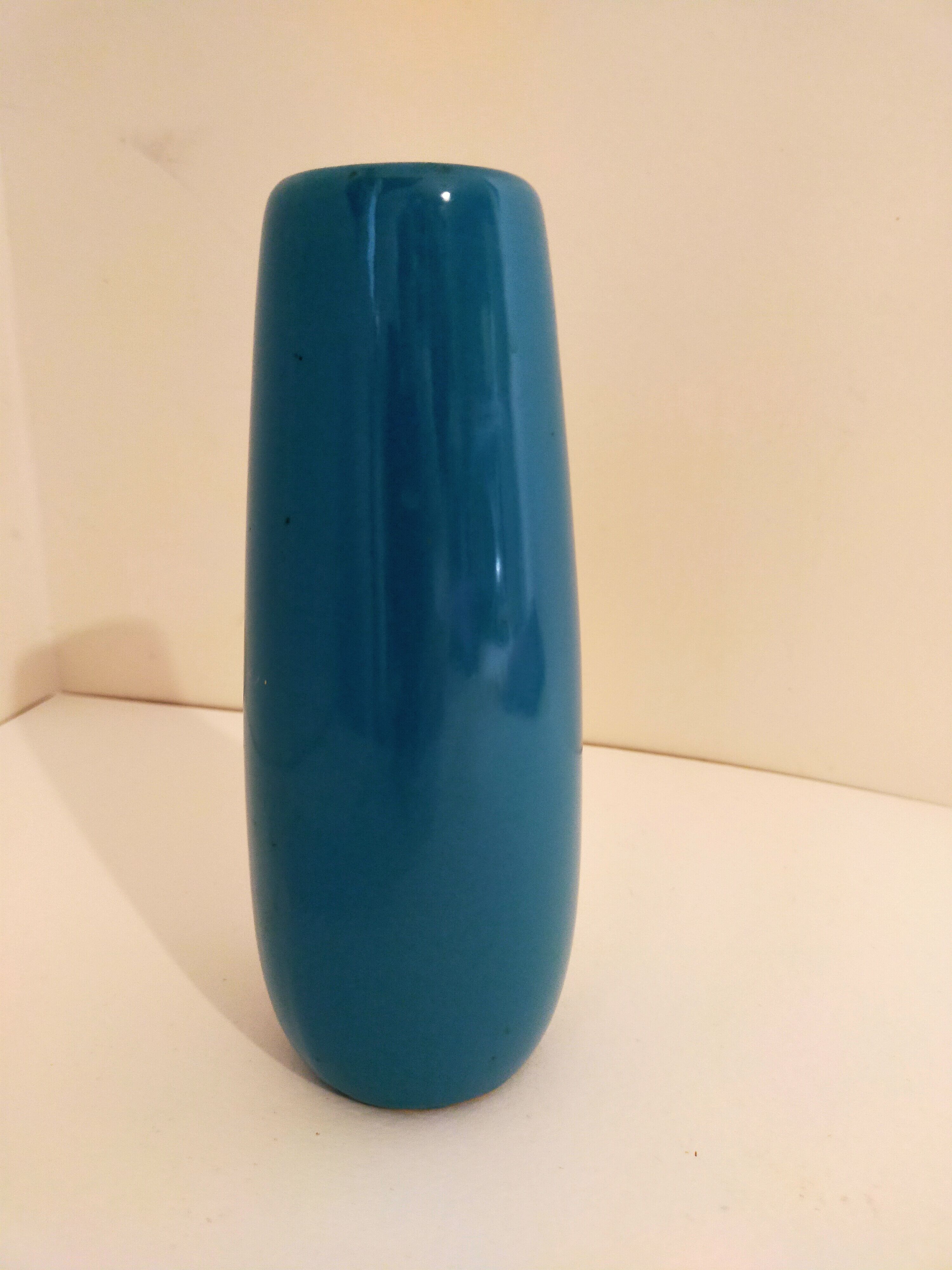 Turquoise blue vase brand YR