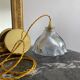 Vintage glass holophane pendant light