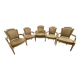 Elegant Louis XVI set – 4 cabriolet armchairs + 1 bergère