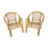 Pair of Italian wicker armchairs