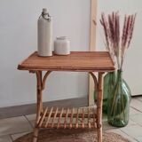 Rattan table 70s