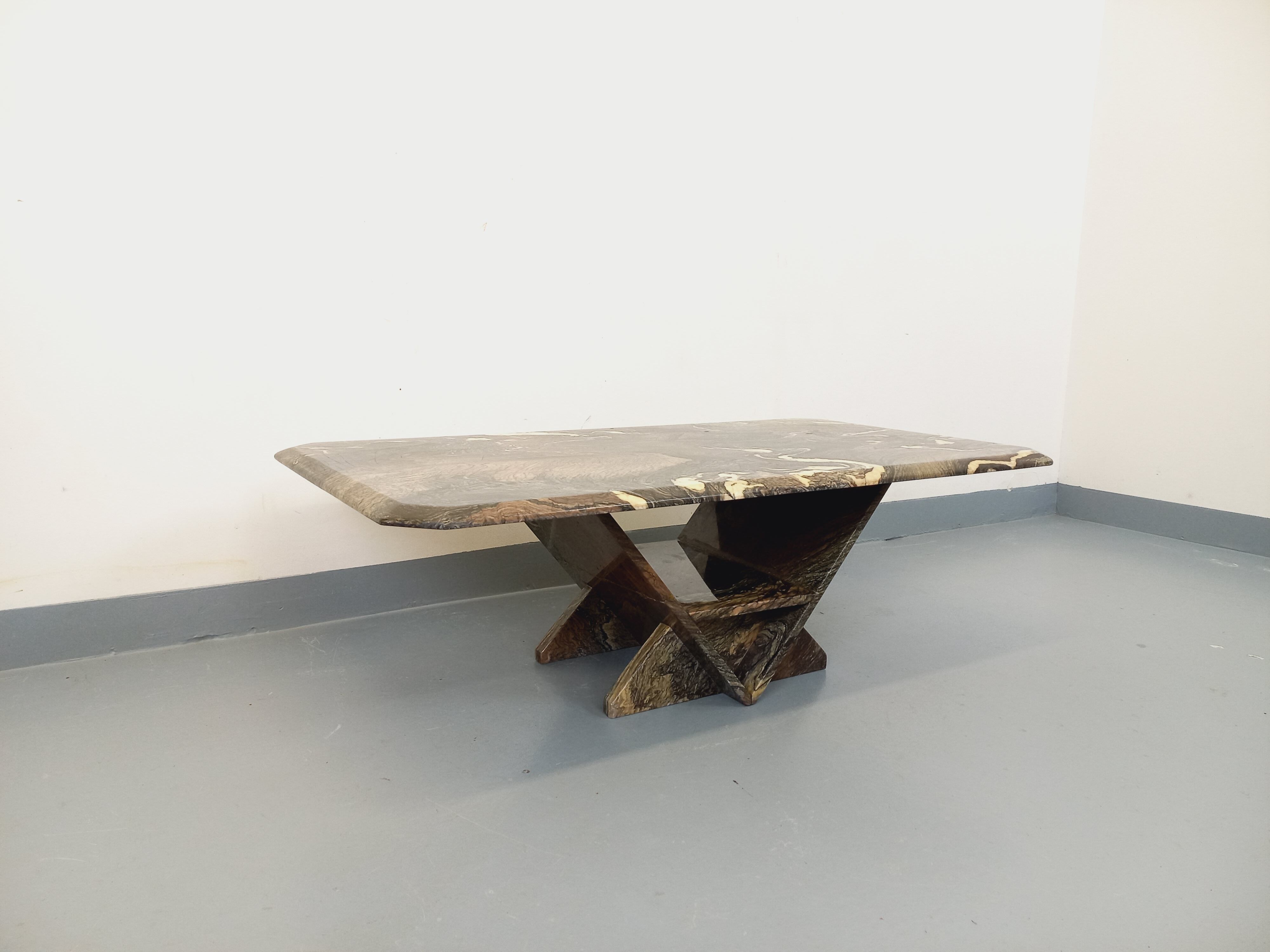 Vintage marble coffee table from the 1970s.