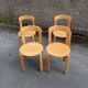 Pair of Bruno rey chairs in blond wood from the 80s