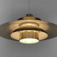 Golden colored aluminum pendant light from Frandsen Lighting. Denmark 1970s