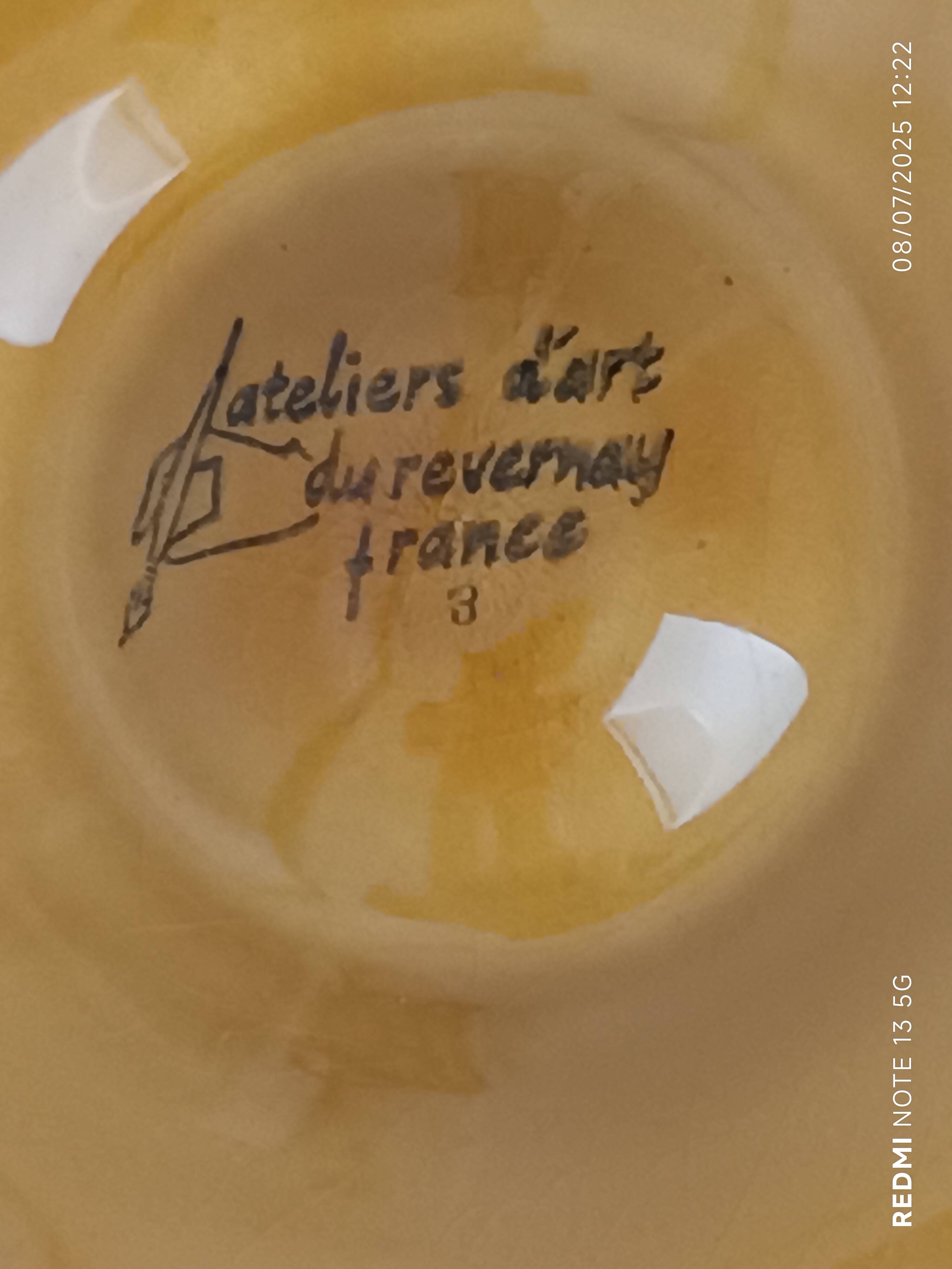 set of 12 ceramic oyster plates Atelier d'art du Reverney