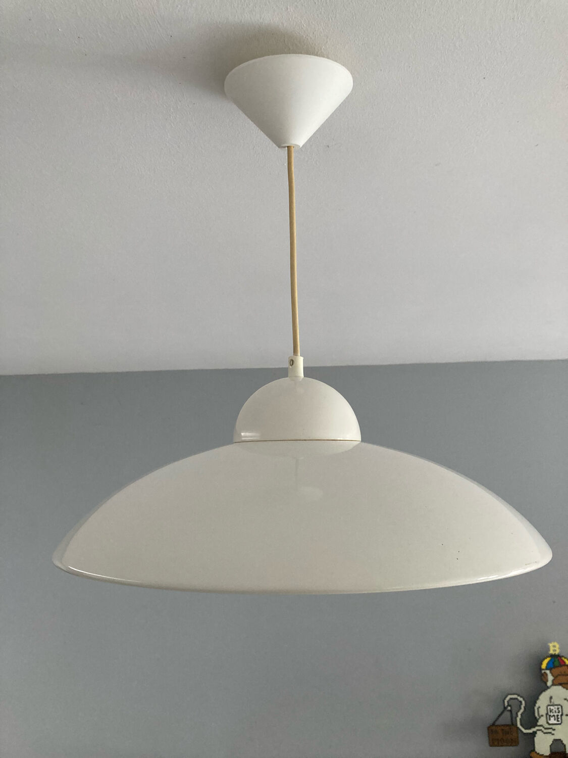 White metal pendant lamp Vrieland Design 1970s