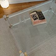 Large Hollywood Regency coffee table Lucite Brass double top 70s