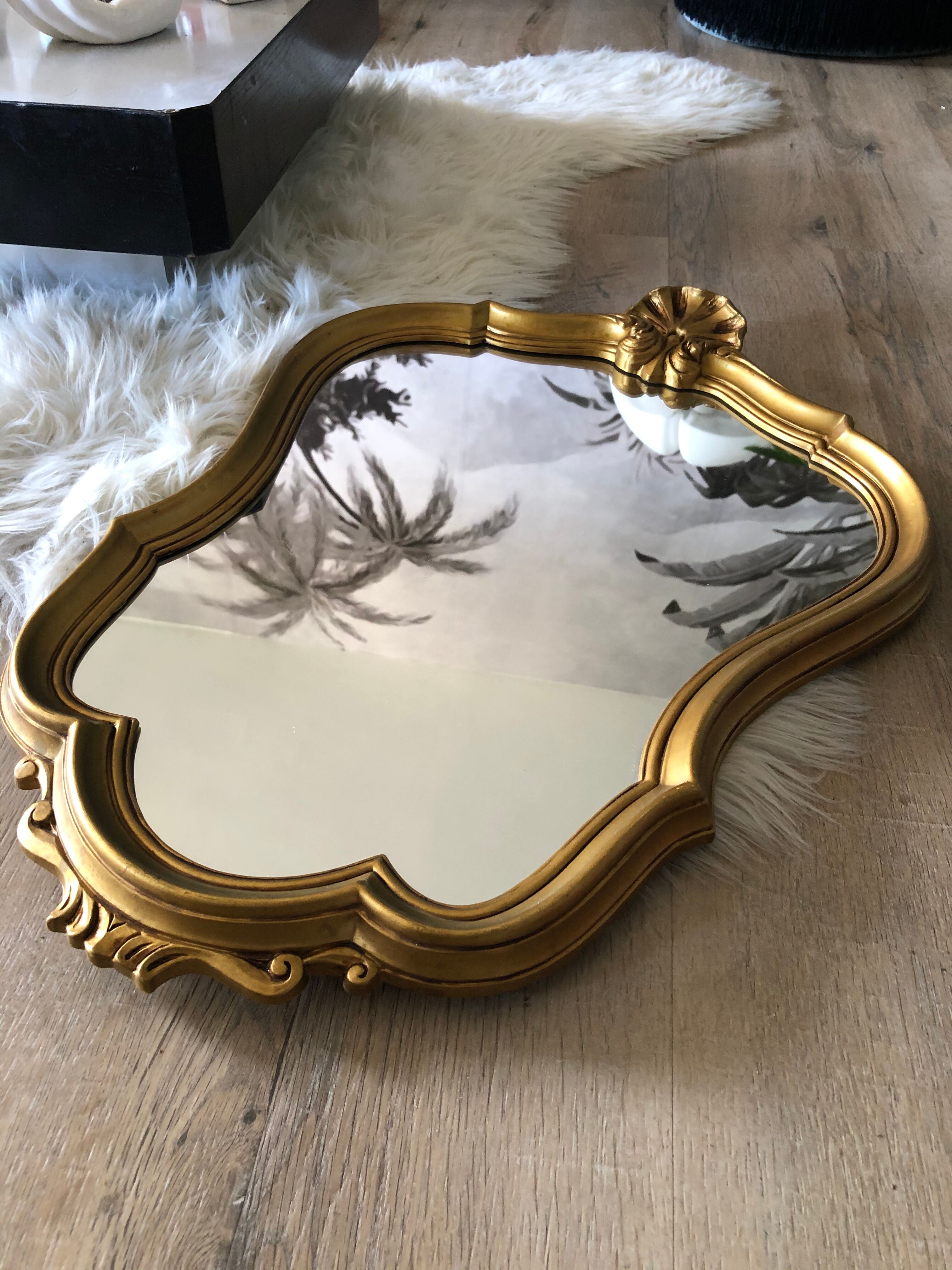 Baroque style mirror of the 70s - 62x46cm