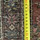 Antique handmade Hamadan Persian rug, ivory medallion on dark background 148x103.