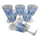 6 verres à eau VMC Reims Arlequin bleu