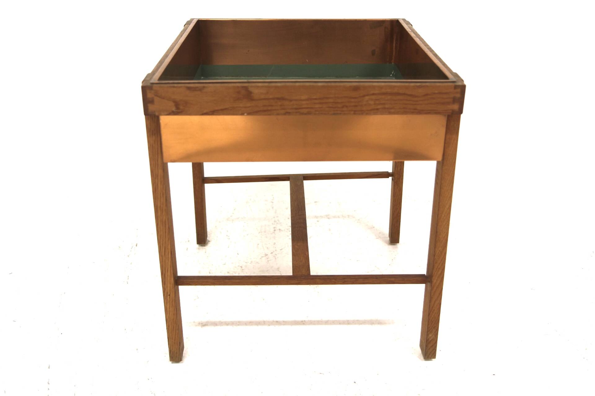 Scandinavian oak and metal planter, Sweden, 1960