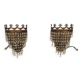 Paire d’appliques à pampilles de style Louis XVI