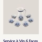 Wine service 6 cups + sargadelos sided pitcher
