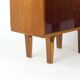 Set Of Mid Century Bedside Tables In Walnut And Black Glass, Czechoslovakia