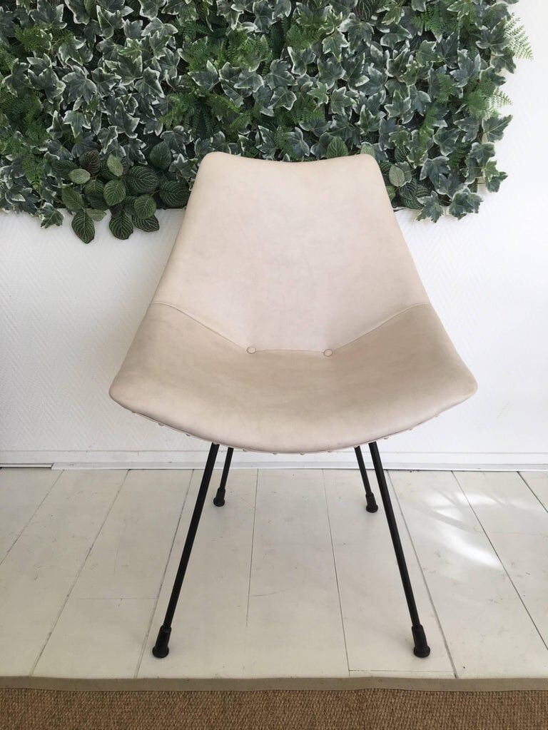 Zakonom zasticeno chair, white leatherette, 1960s