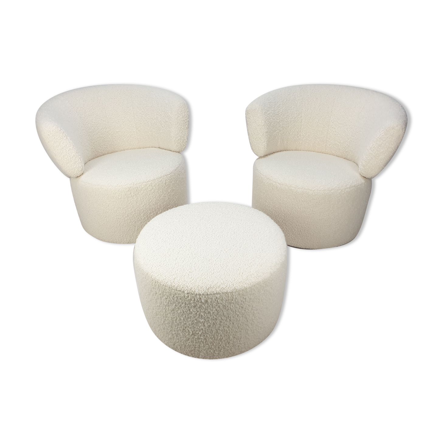 Ensemble de 2 chaises club et 1 pouf par rolf benz
