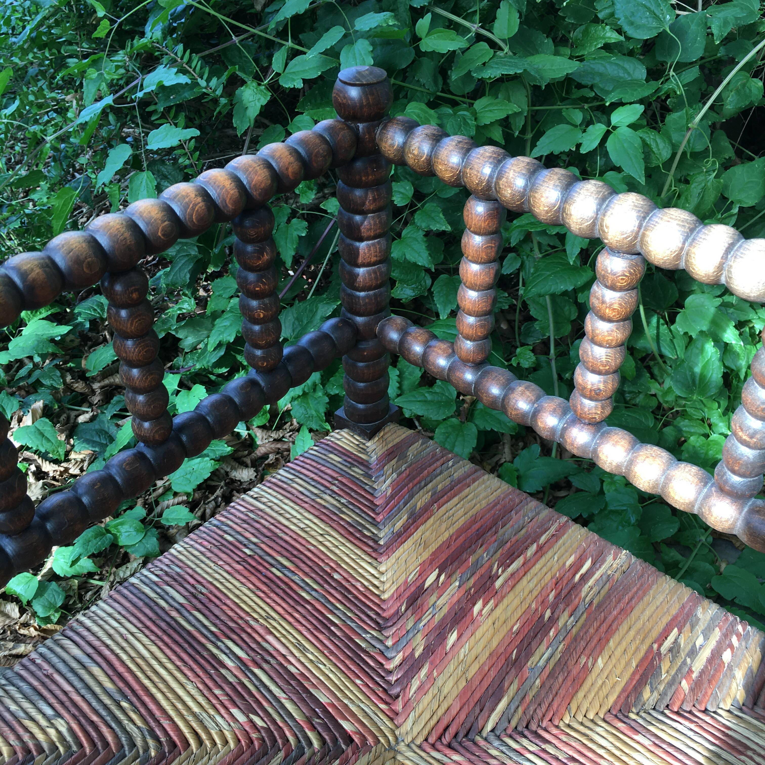 Pearl Turned Wood Corner Chair