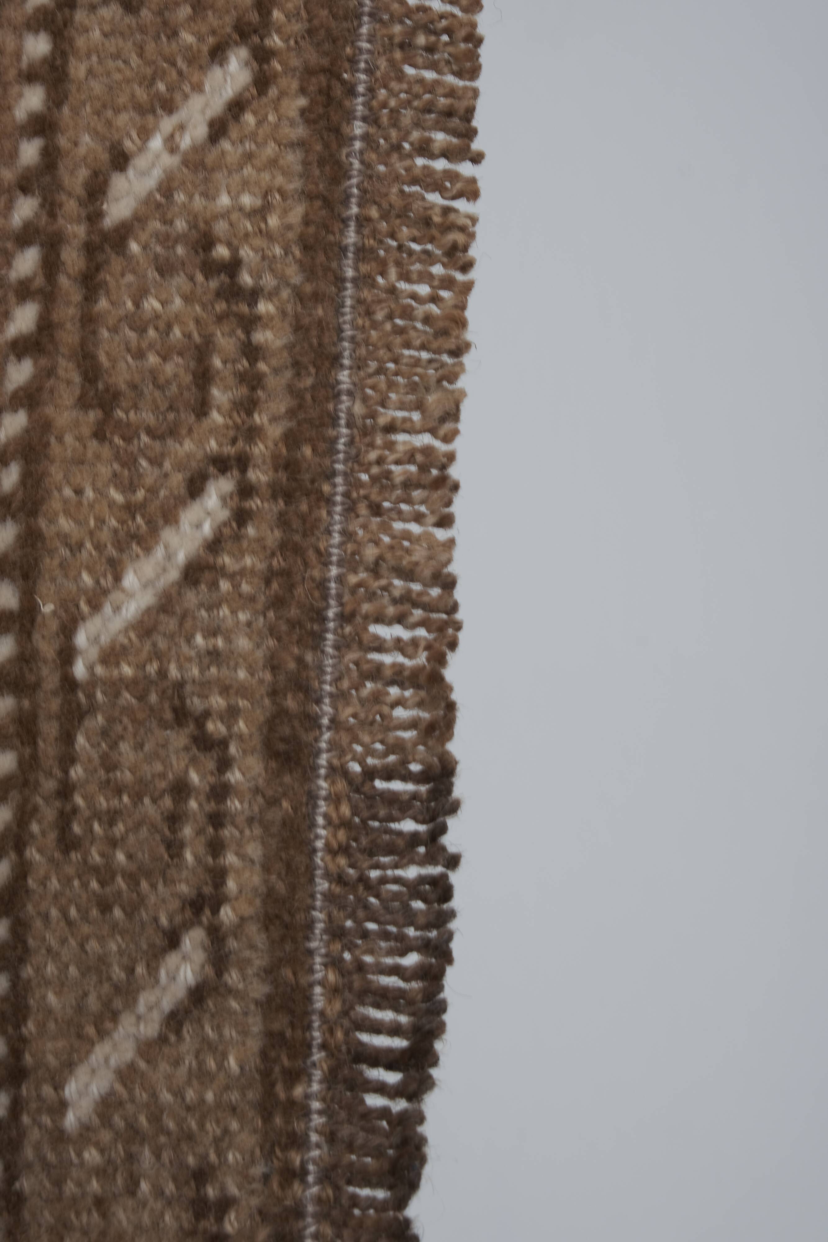 Vintage Brown Turkish Kars Rug with Mid-Century Modern Style 5'10" X 10'