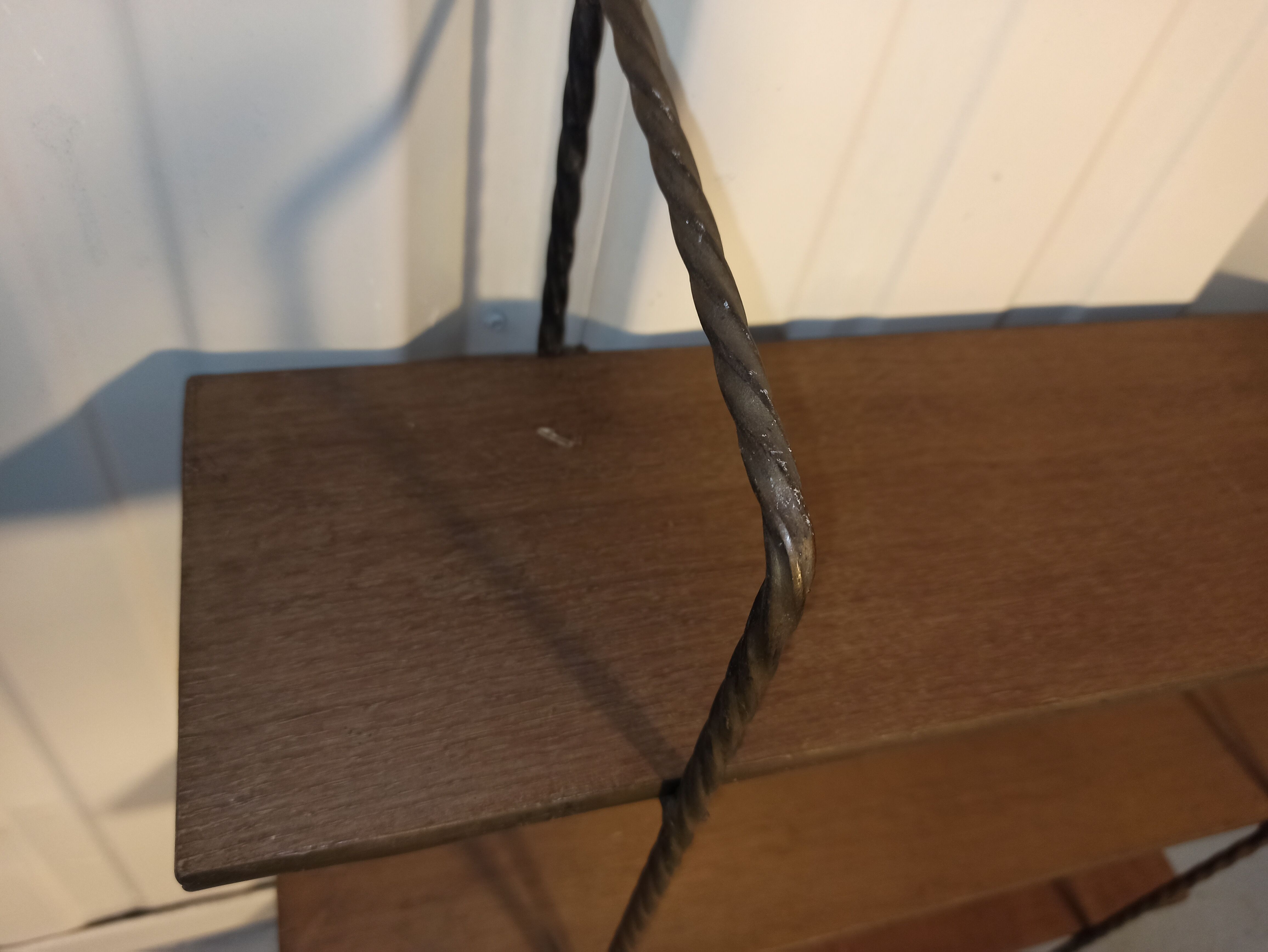 Shelf string iron and wood 3 trays