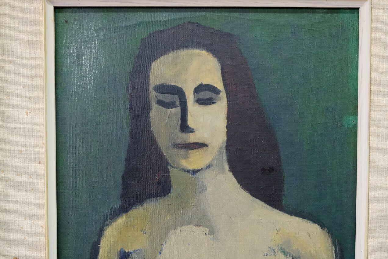 Nude, Swedish Modern Signed Painting, 1960s, Oil on Canvas, Framed