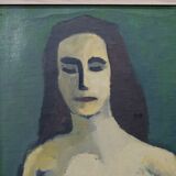 Nude, Swedish Modern Signed Painting, 1960s, Oil on Canvas, Framed