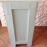 Bedside table in pine, restyled in lime green