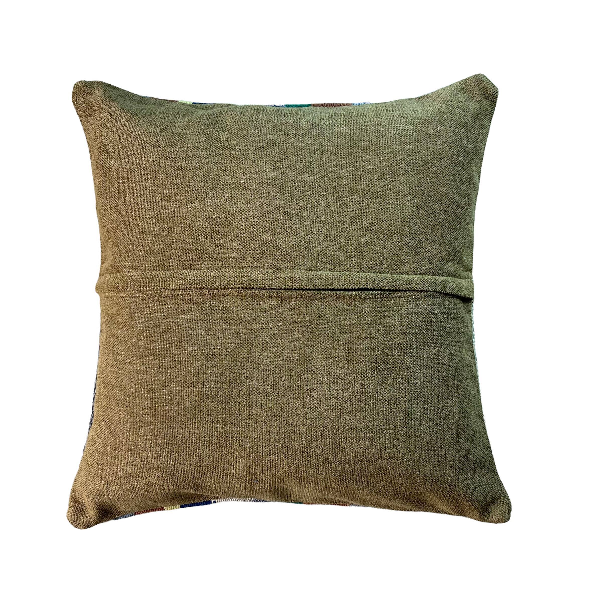 VINTAGE TURKISH KILIM CUSHION COVER , 45 X 45 CM