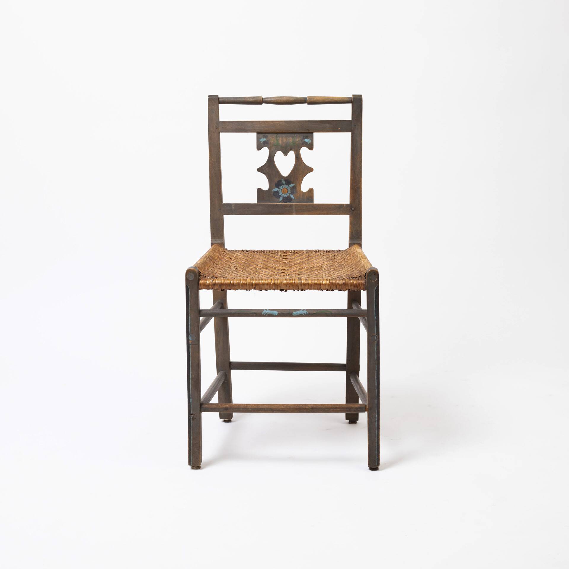 Chaise folk en osier produite par SP Pniewo, Pologne, années 1960