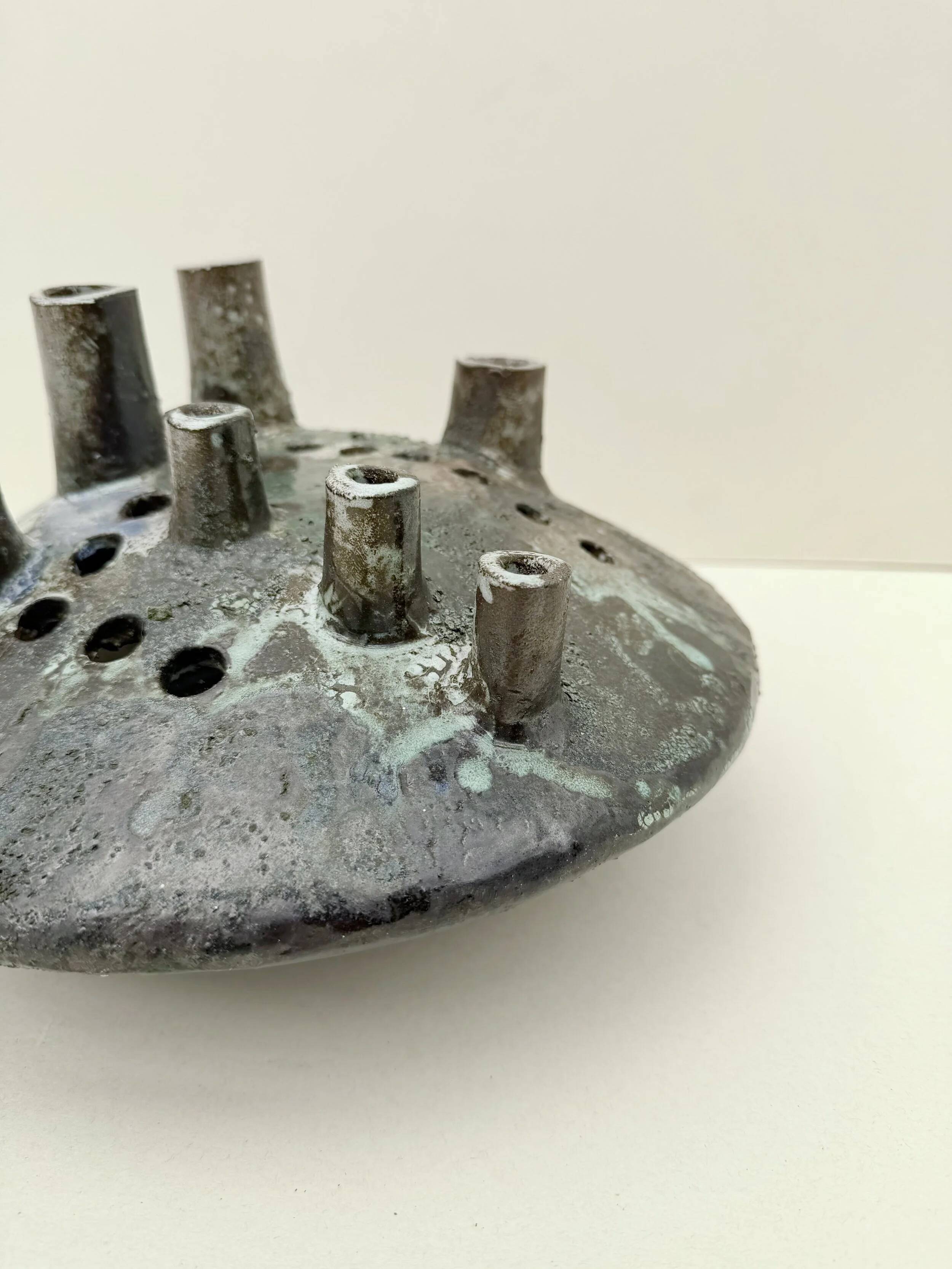 Ceramic flower vase signed, 1960