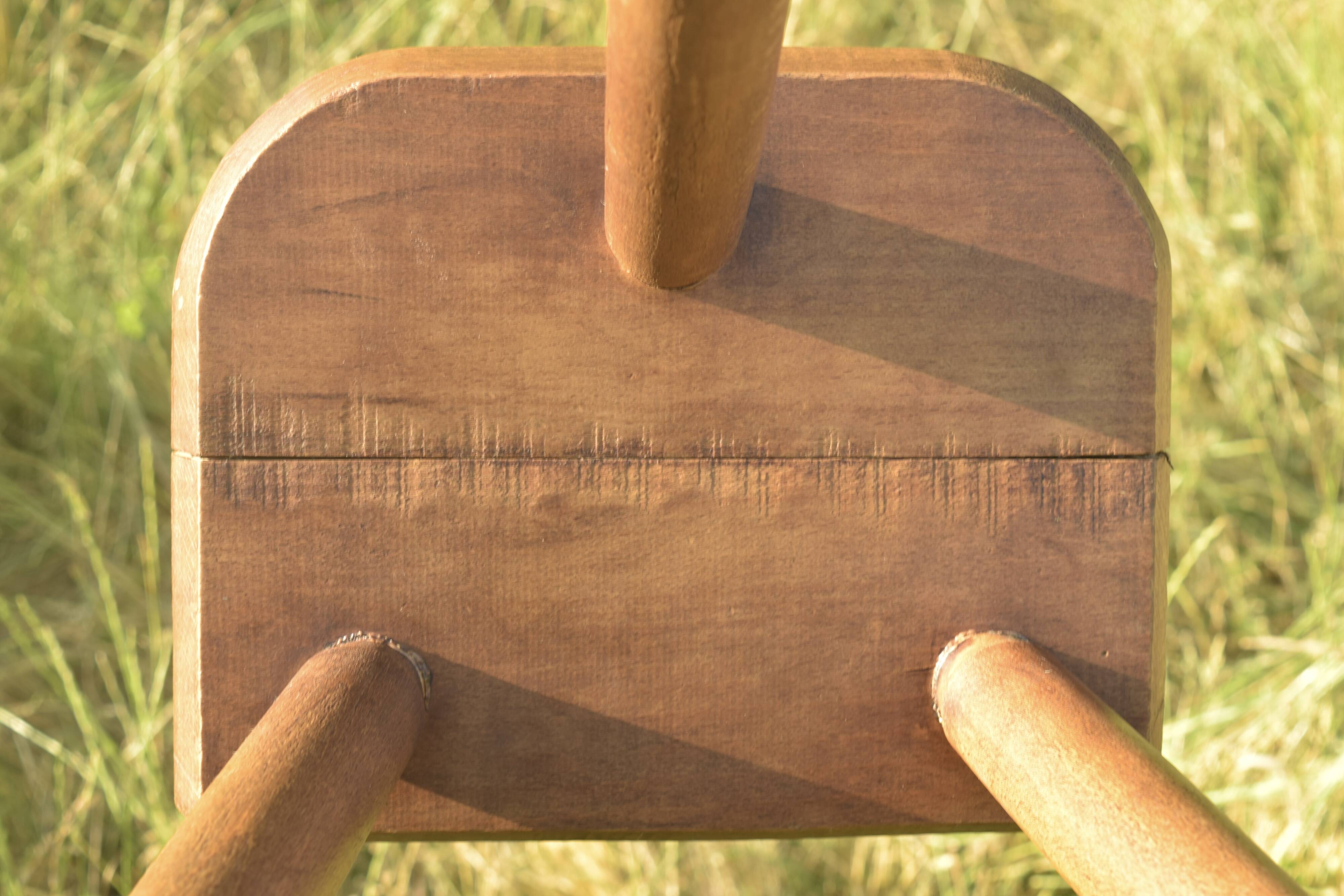 Antique tripod farm stool - wooden milking stool
